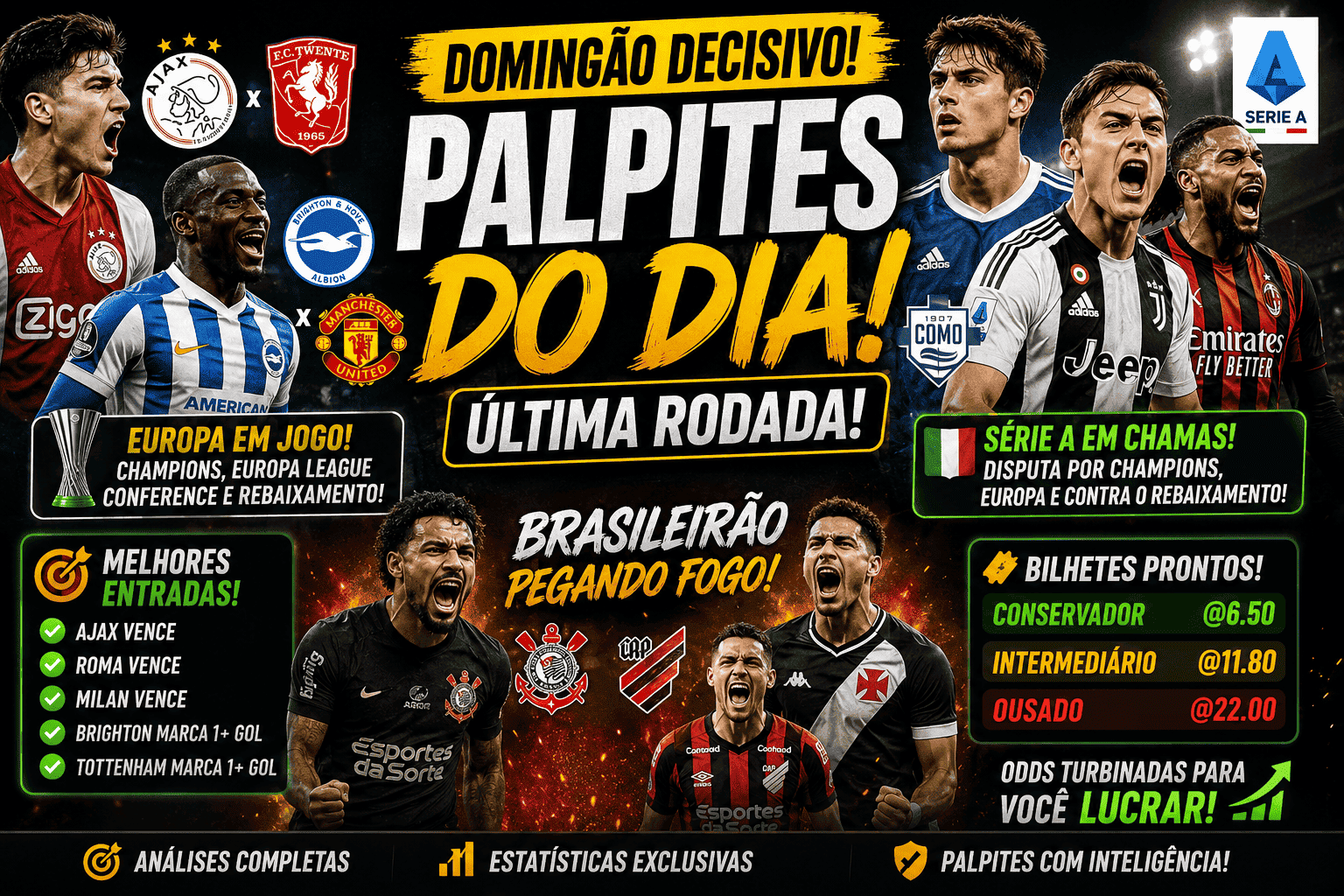 24/05 - Palpites de Futebol + Bilhete Pronto
