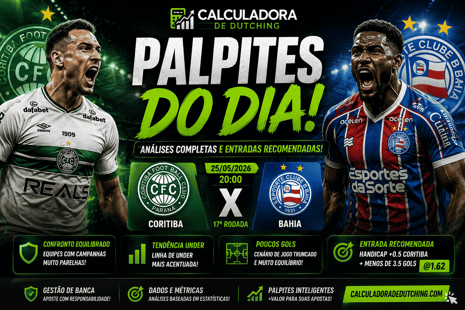 25/05 - Palpites de Futebol + Bilhete Pronto